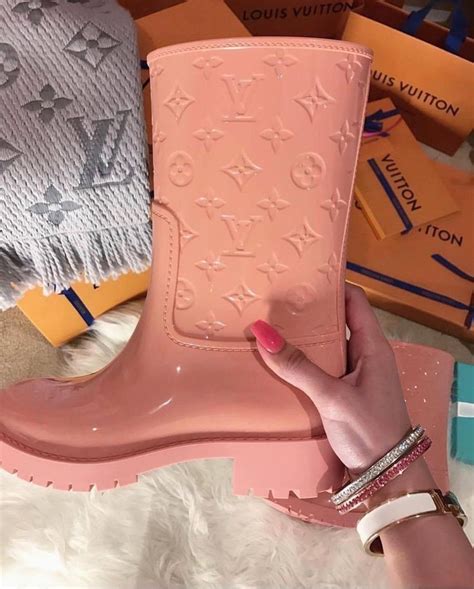 pink louis vuitton rain boots